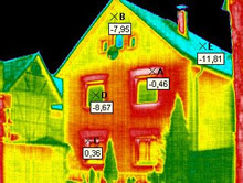 Thermografiebild von Gebäude