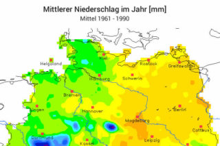Niederschlagsverteilung in Deutschland