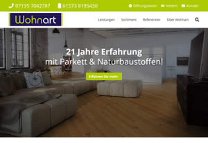Webseite Wohnart natürliche Raumgestaltung GmbH